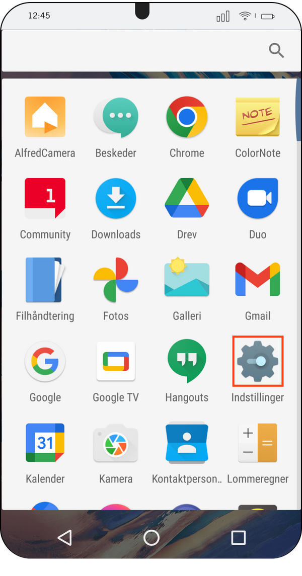 Screenshot af Android